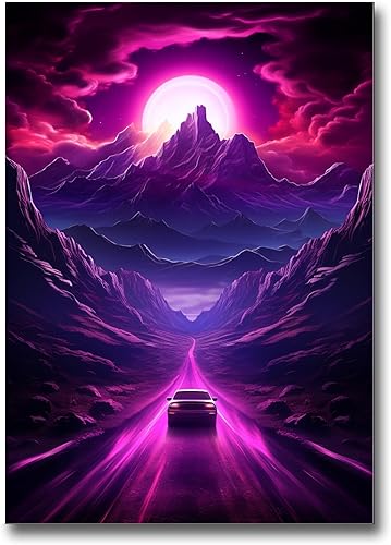 Miniatura 1 de Unique Synthwave Style Retro Art, 80s style art, framed poster print, guest room art, cool living room art, Large Wall Art, poster Prints