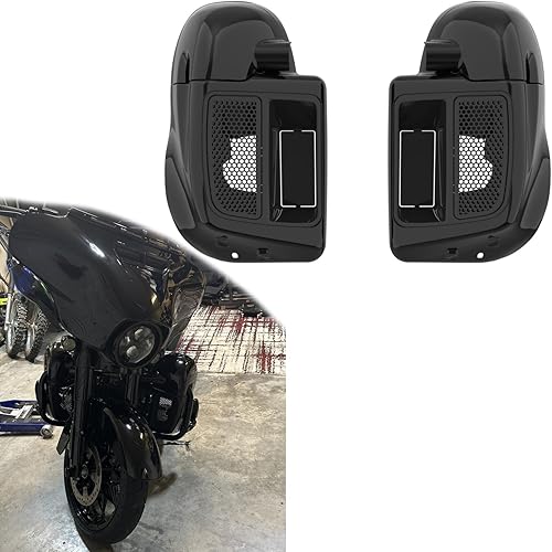 Miniatura 2 de Moto Onfire Guantera de carenados de pierna inferior para Harley Touring 2014+, Vivid Black Lowers calentadores de pies, Negro (Vivid Black)
