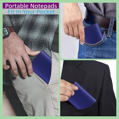 Vista 27 de Juego de 13 bloc de notas de bolsillo, incluye soporte de cuero para bloc de notas, paquete de 10 recambios de cuaderno pequeño de 3 x 5 pulgadas