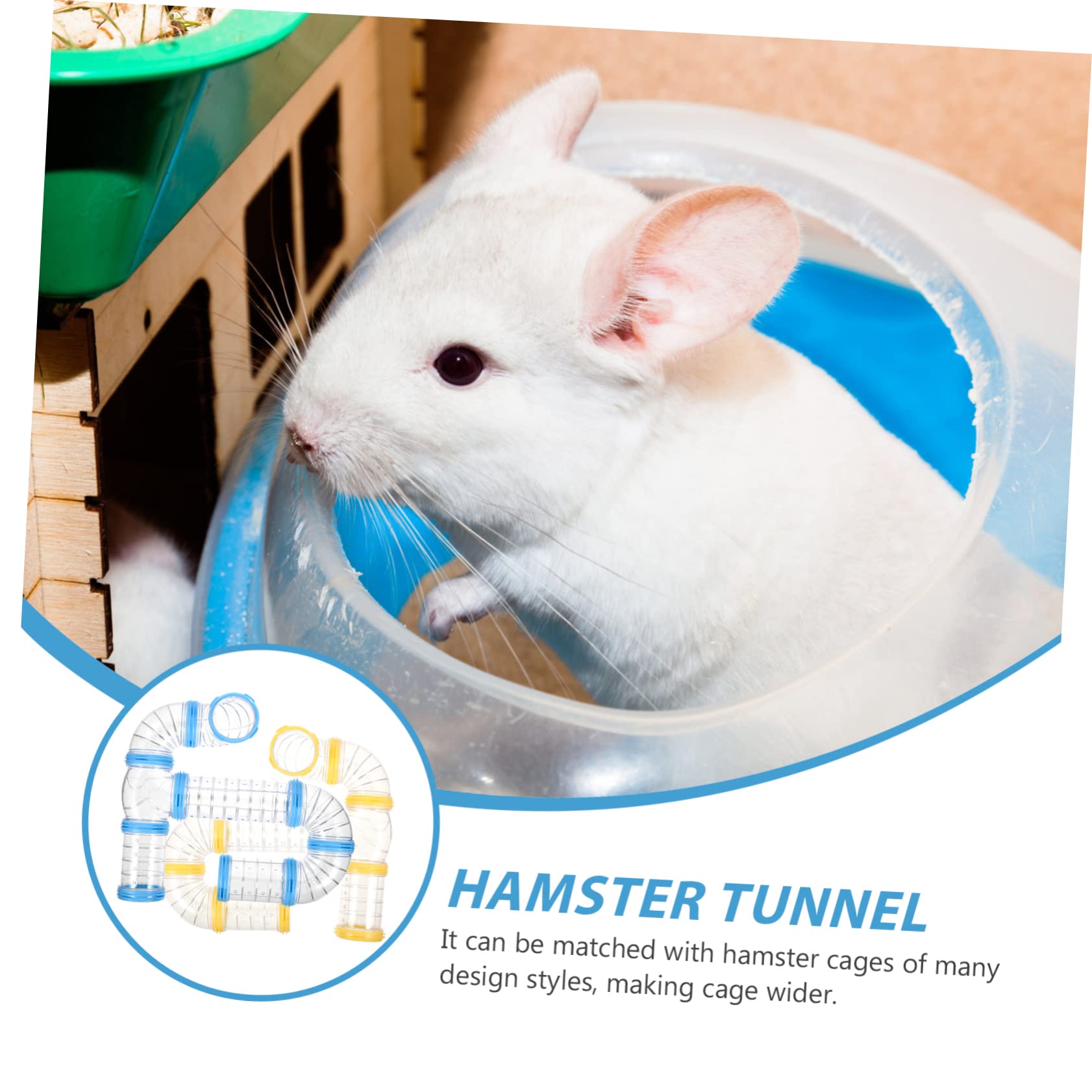 Túnel Transparente para Hámster de Plástico PP, Pack de 2 Juegos | Conexión Segura, Plegable, Apto Ardillas y Ratones, Uso en Jaula, 2 Tubos, Superficie Lisa, PP, Túneles