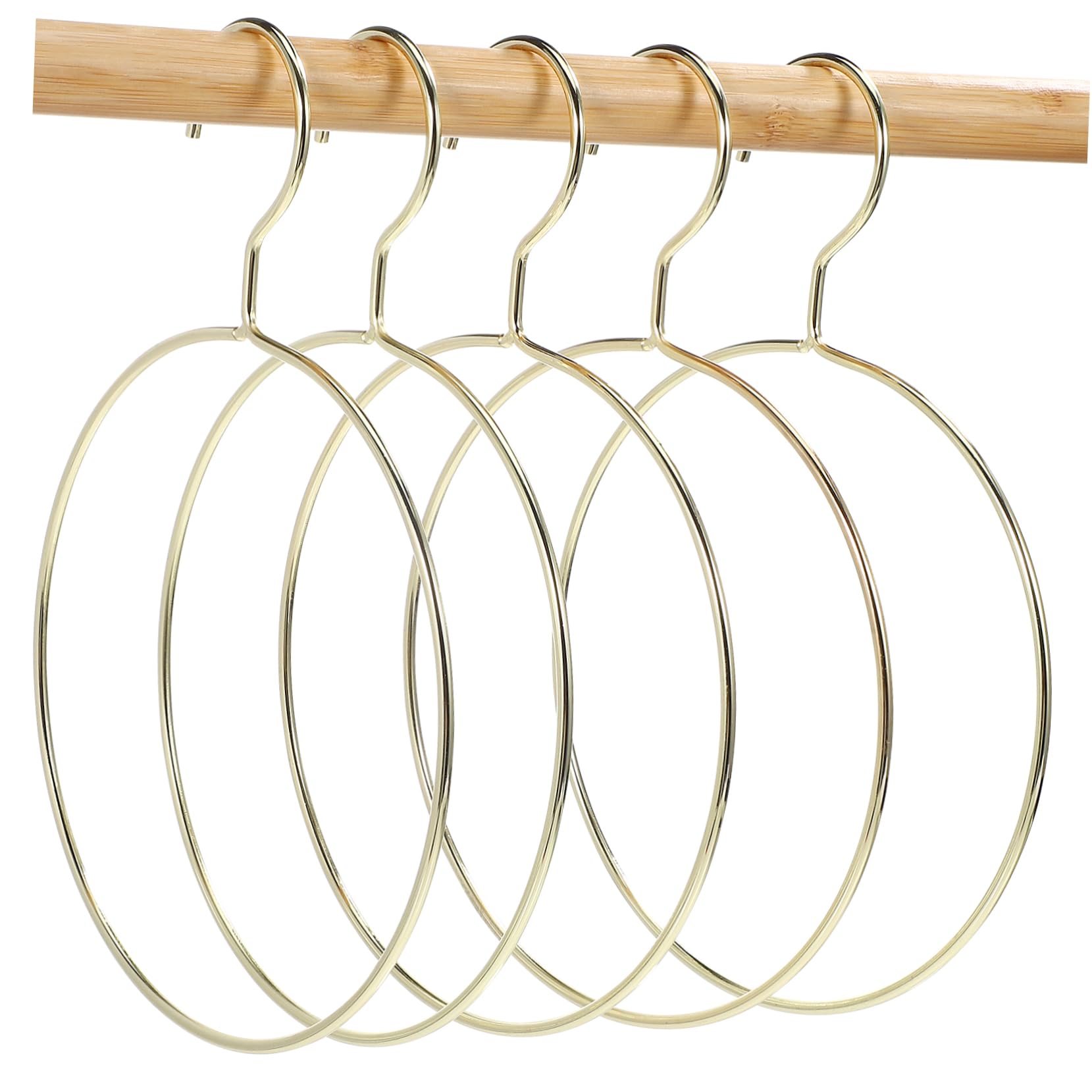 Runde Kleiderbügel aus Eisen, 5 Stück-Pack, Goldfarben