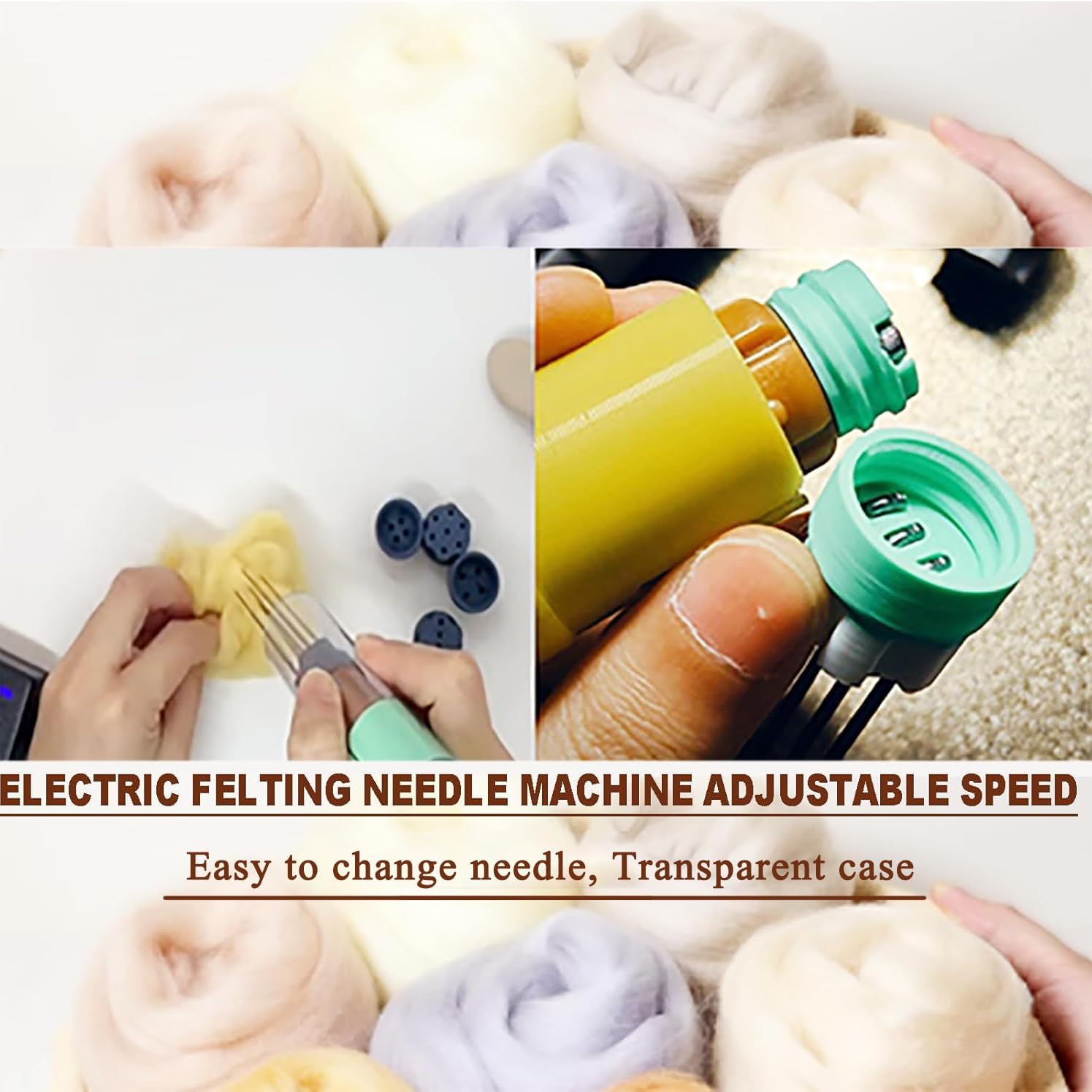 Electric Felting Needle Machine, Wool Felting Tool, 1-7 Needles Speed ​​adjustable, Easy To Change Needle, Needle Felting Machine, Motor Stroke 2cm, for DIY Wool Painting, Felted Craft Wor