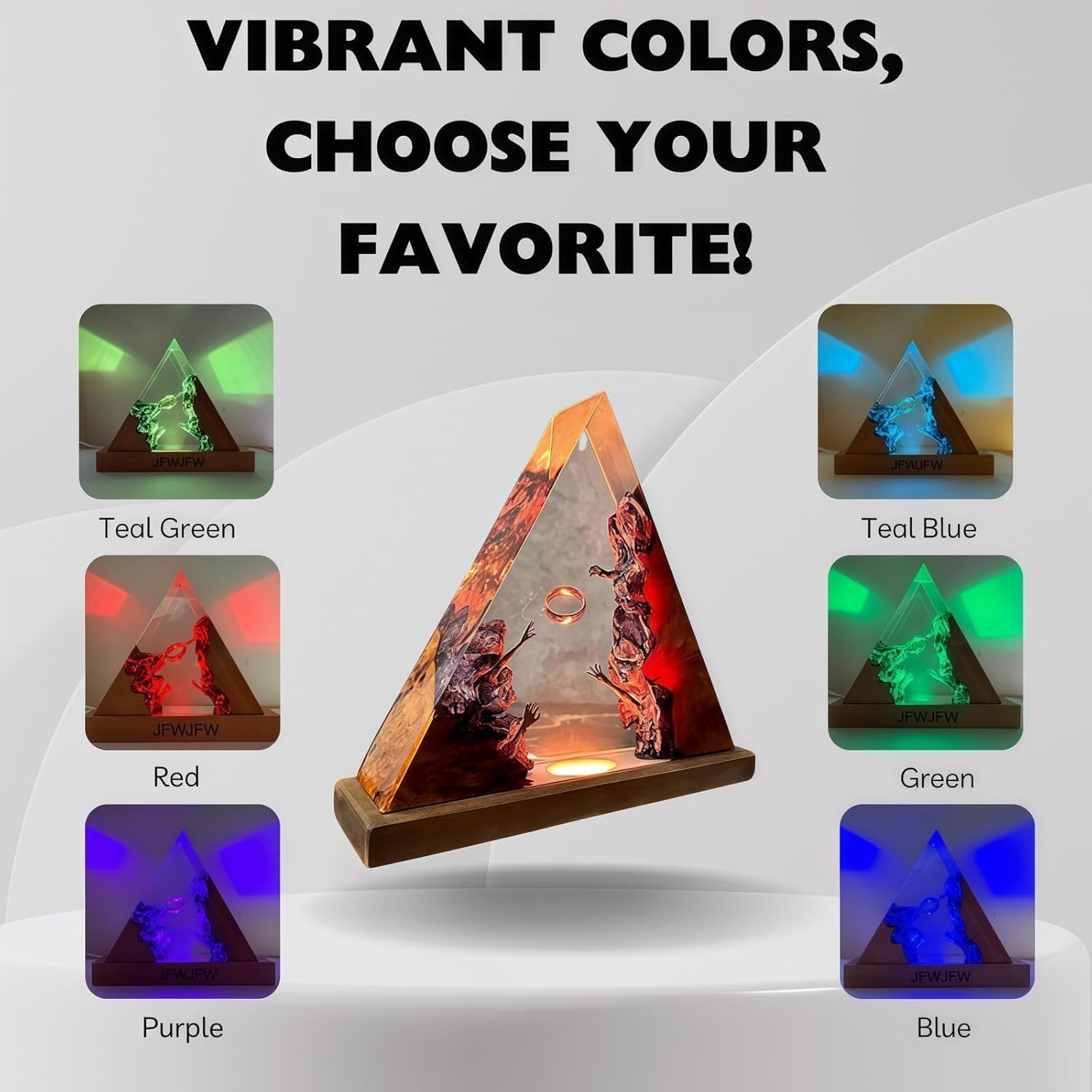 Mystical Resin Night Light - Handmade 3D Art Lamp for Fantasy Decor, Creative Gift for Your Best Friend, Unique Desktop Decorations, Add Atmosphere to Home and Office Resin Lamps(Orange,Small)