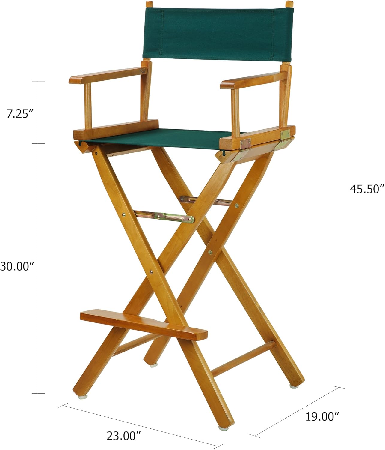 Casual Home 30" Director's Chair Honey Oak Frame-with Hunter Green Canvas, Bar Height