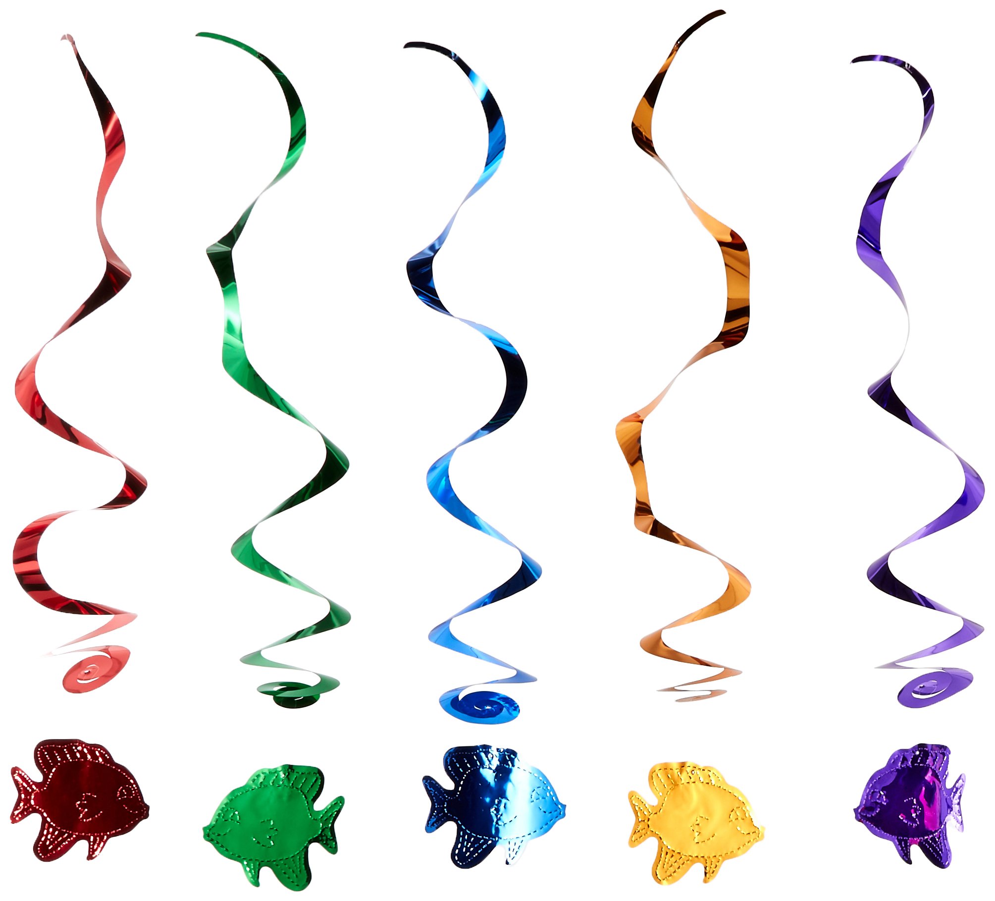 Poisson géométrique léopard Beistle 57594 lot de 5 suspensions 3-Feet graphiques