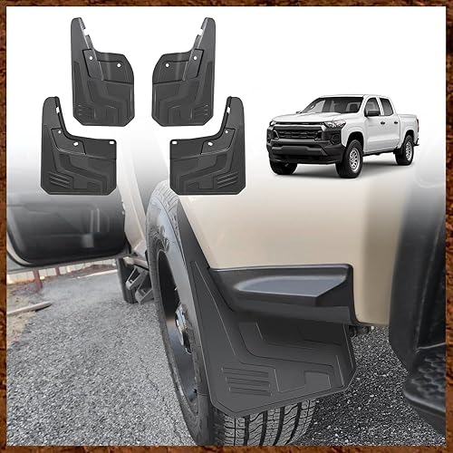 Para 2023 Colorado Mud Flaps sin guardabarros delantero y trasero, no requiere perforación, compatible con Chevy Colorado sin Fender Flare 2023 2024