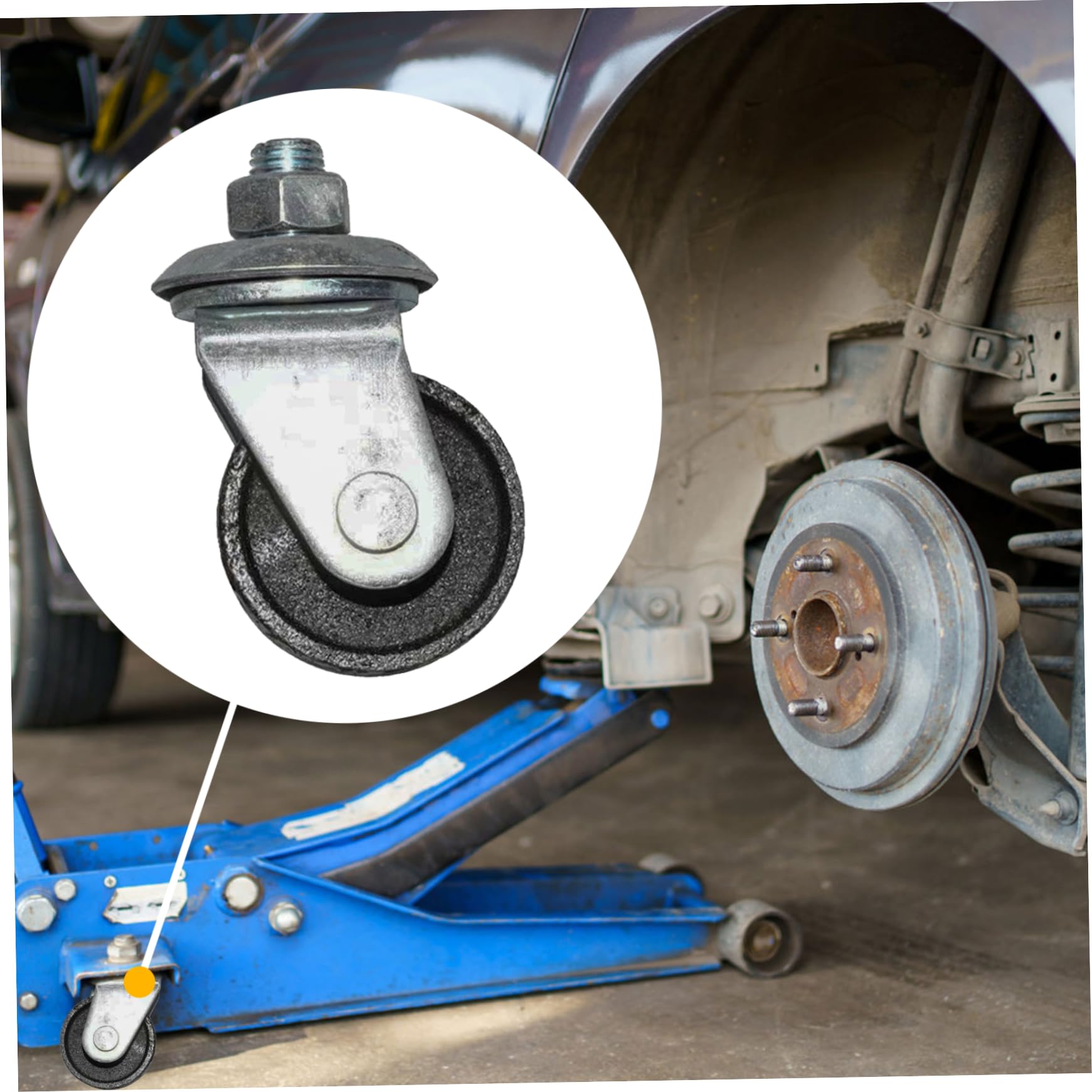 3 Ton Floor Jacks, 12mm Stem Heavy Duty Cast Iron Trolley Caster Wheels, Strong Loading Capacity Floor Jacks Accessories for Cart, Furniture, Equipment