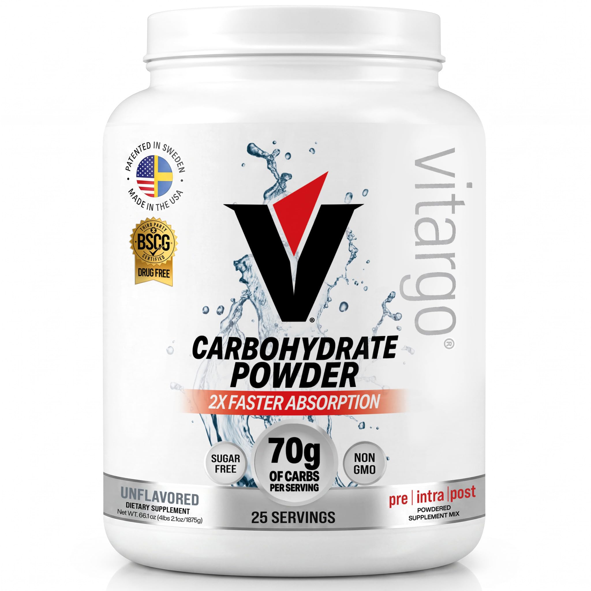 Vitargo Carbohydrate Powder Fast-Digesting Endurance & Recovery Unflavored | Replenishes muscle glycogen 2x faster. Unflavore