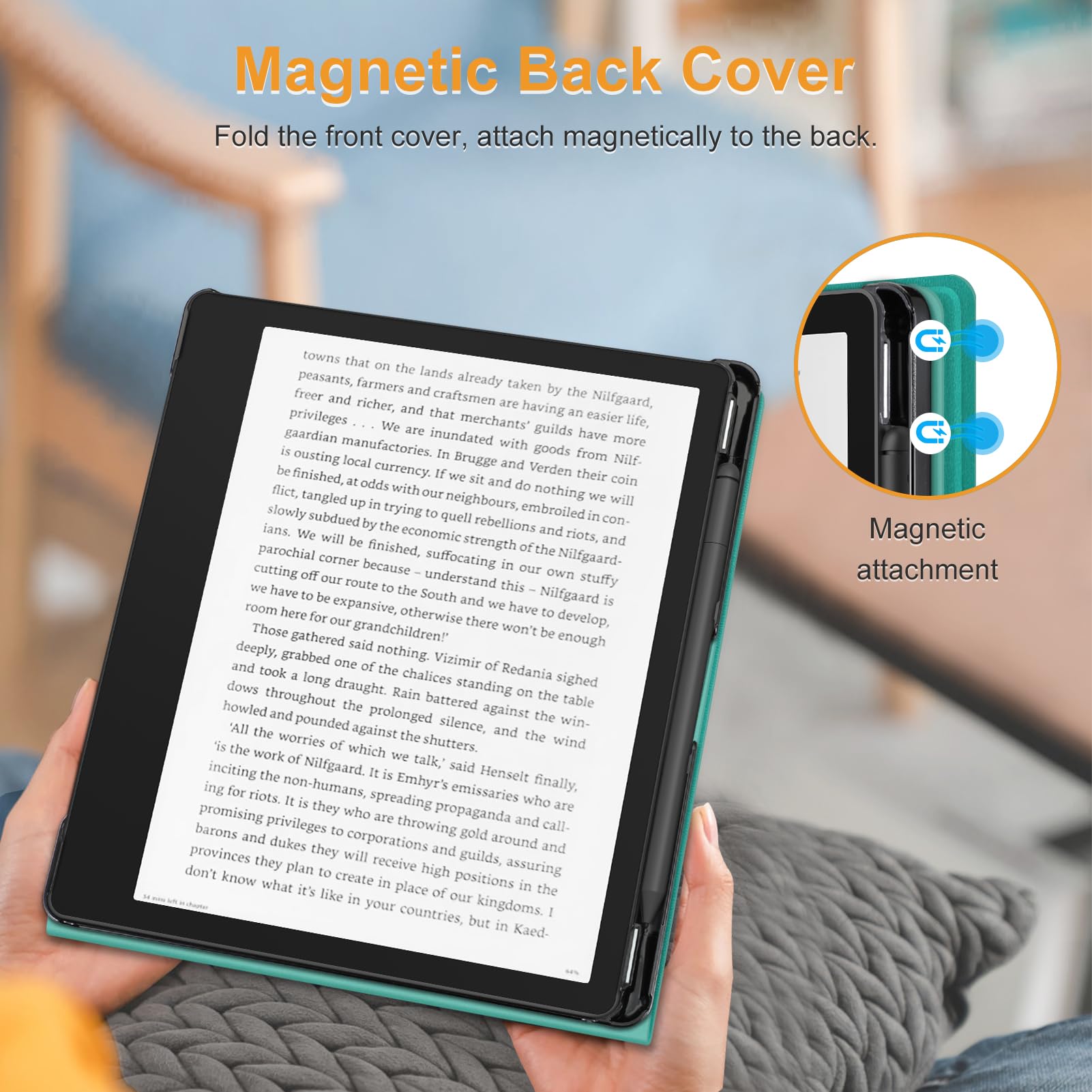 Fintie Etui do Kindle Scribe 2024/2022 - ultra cienkie, lekkie etui z uchwytem na długopis do Kindle Scribe 2024 o przekątnej ekranu 10,2", jadeitowa zieleń