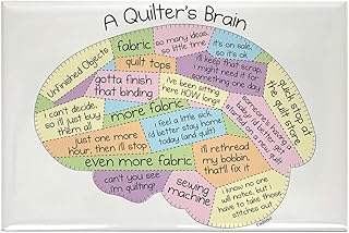 CafePress Quilter's Brain Rectangle Magnet, 3"x2" Refrigerator Magnet