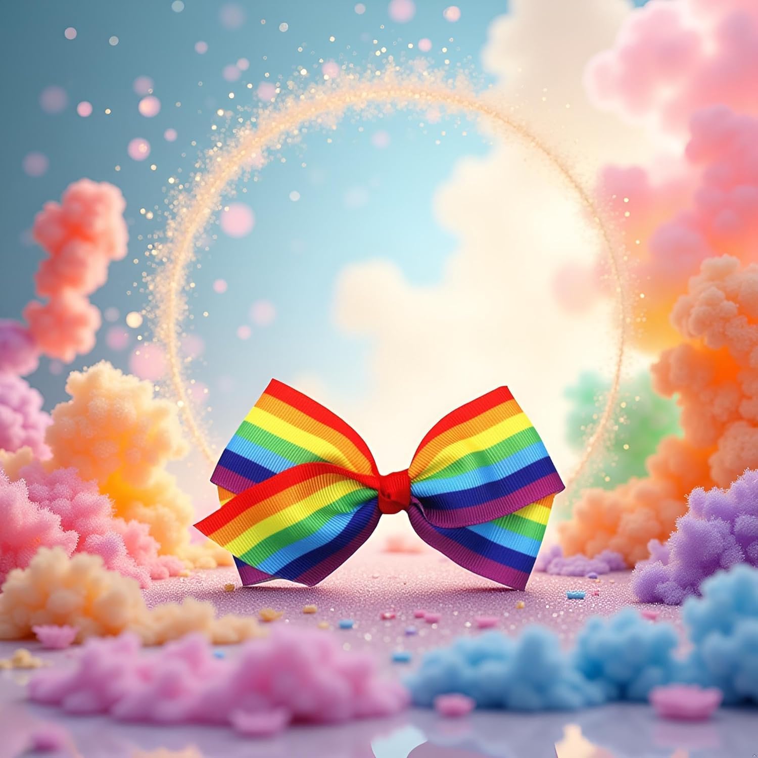 2 Pcs Rainbow Hair Clips Hair Bow for Women Girls Rainbows Hairs Accessories Pride Day Hair Accessories,Ribbon Hair Clip,Clips and Barrettes (4Inch Rainbow) - Image 2
