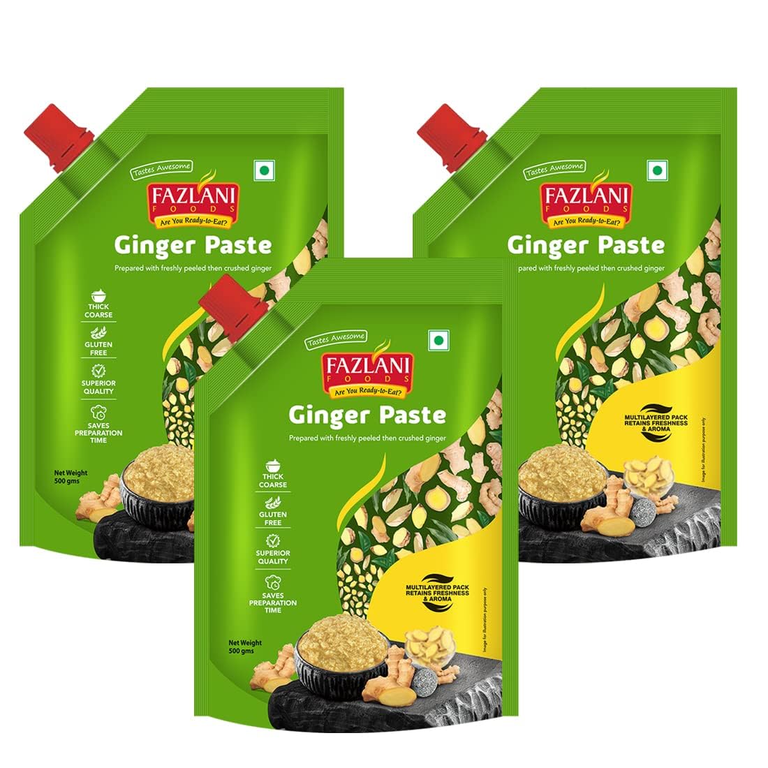 Fazlani Foods Fresh Ginger Paste – Authentic, Thick & Flavorful | Gluten-Free, Perfect for Curries, Sauces & Dishes | 500g | Pack of 3 (B09PBHC83X) Amazon Price History, Amazon Price Tracker