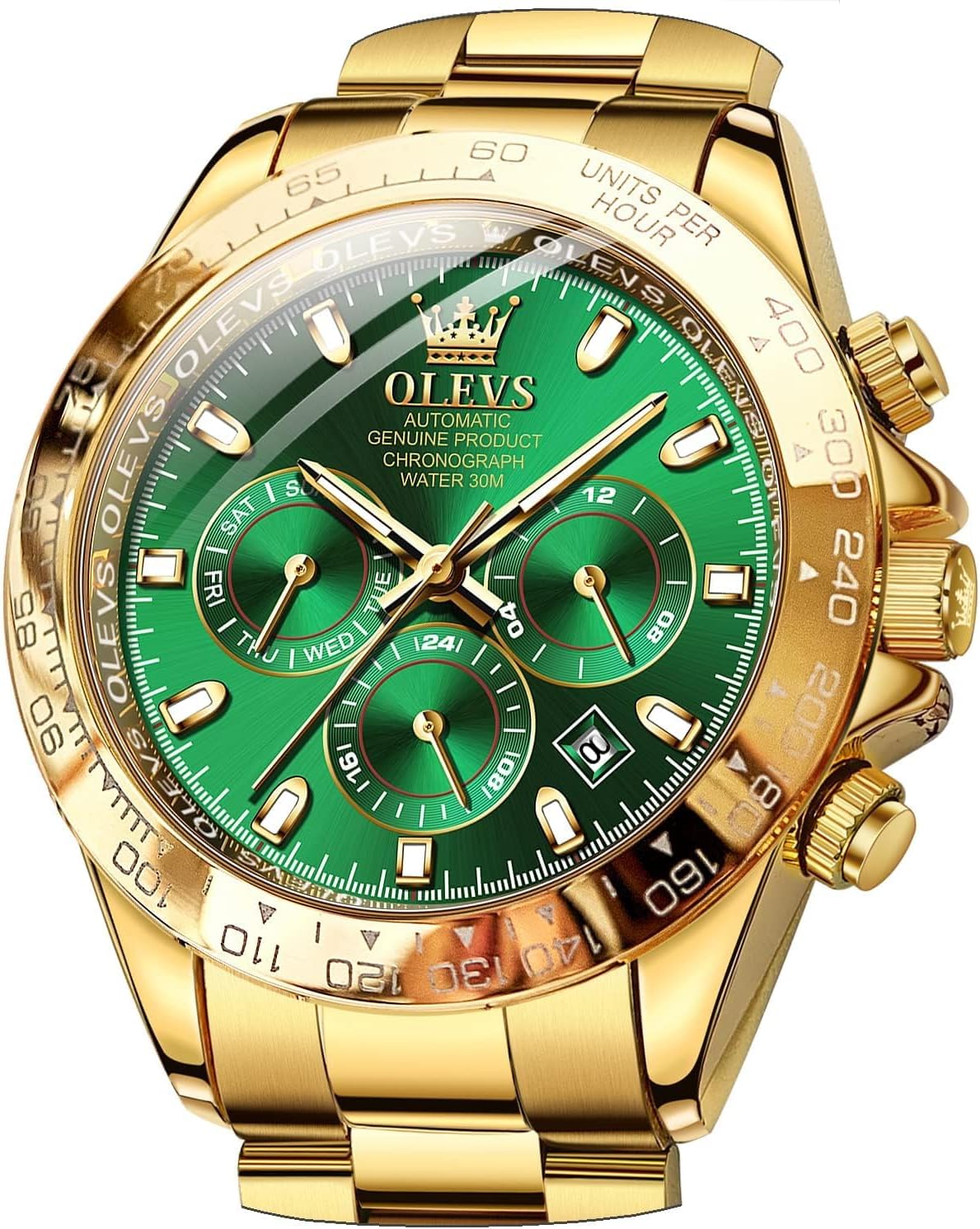 OLEVS Skeleton Watches for Men Luxury Diamond Wristwatch