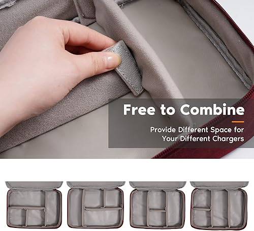 Miniatura 6 de OrgaWise - Organizador electrónico, bolsa de accesorios electrónicos de viaje, organizador de cables de viaje de tres capas para iPad Mini, Kindle,