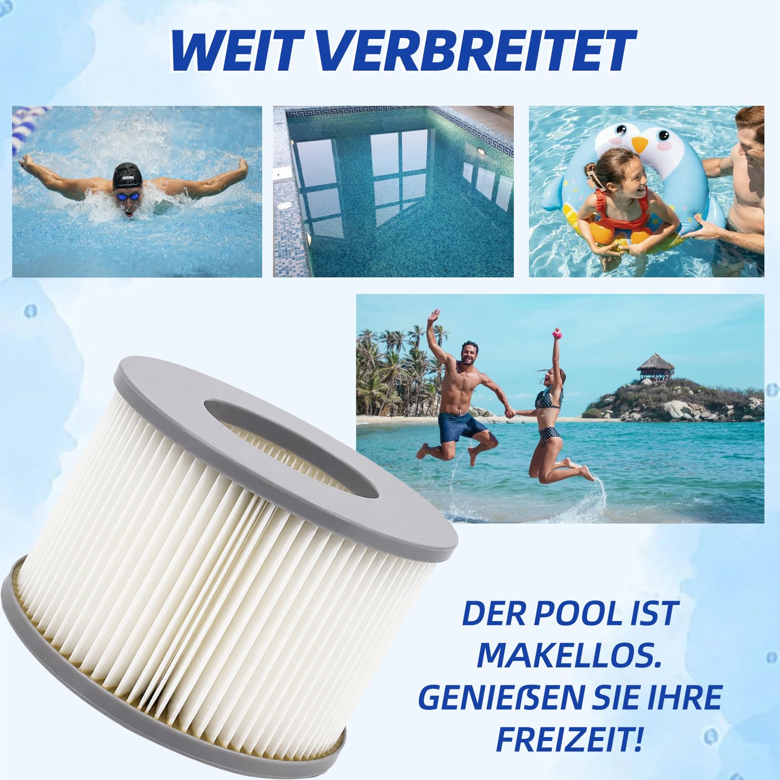 8 sztuk zamiennych wkładów filtrujących do wody, kompatybilne z modelami MSpa Whirlpool od 2020 roku, filtry do nadmuchiwanych basenów, gorących łodzi podwodnych i SPA, zestaw 8 sztuk