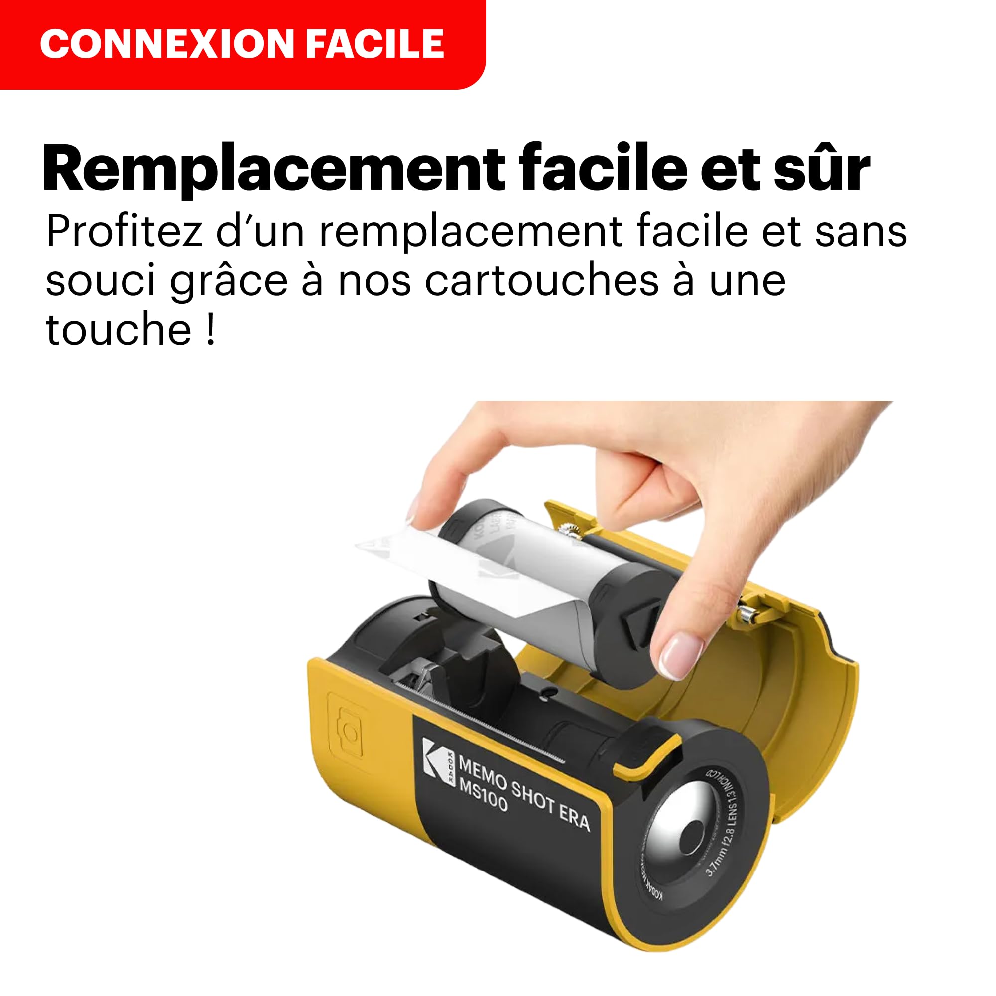 Kodak Memo Shot Era Cadeau Noel - Appareil Photo numérique instantané & Imprimante Photo, Jaune (Appareil Photo avec 1 Rouleau de Rouleau de Papier Photo One-Touch + 9 Rouleaux de Papier Photo Set)