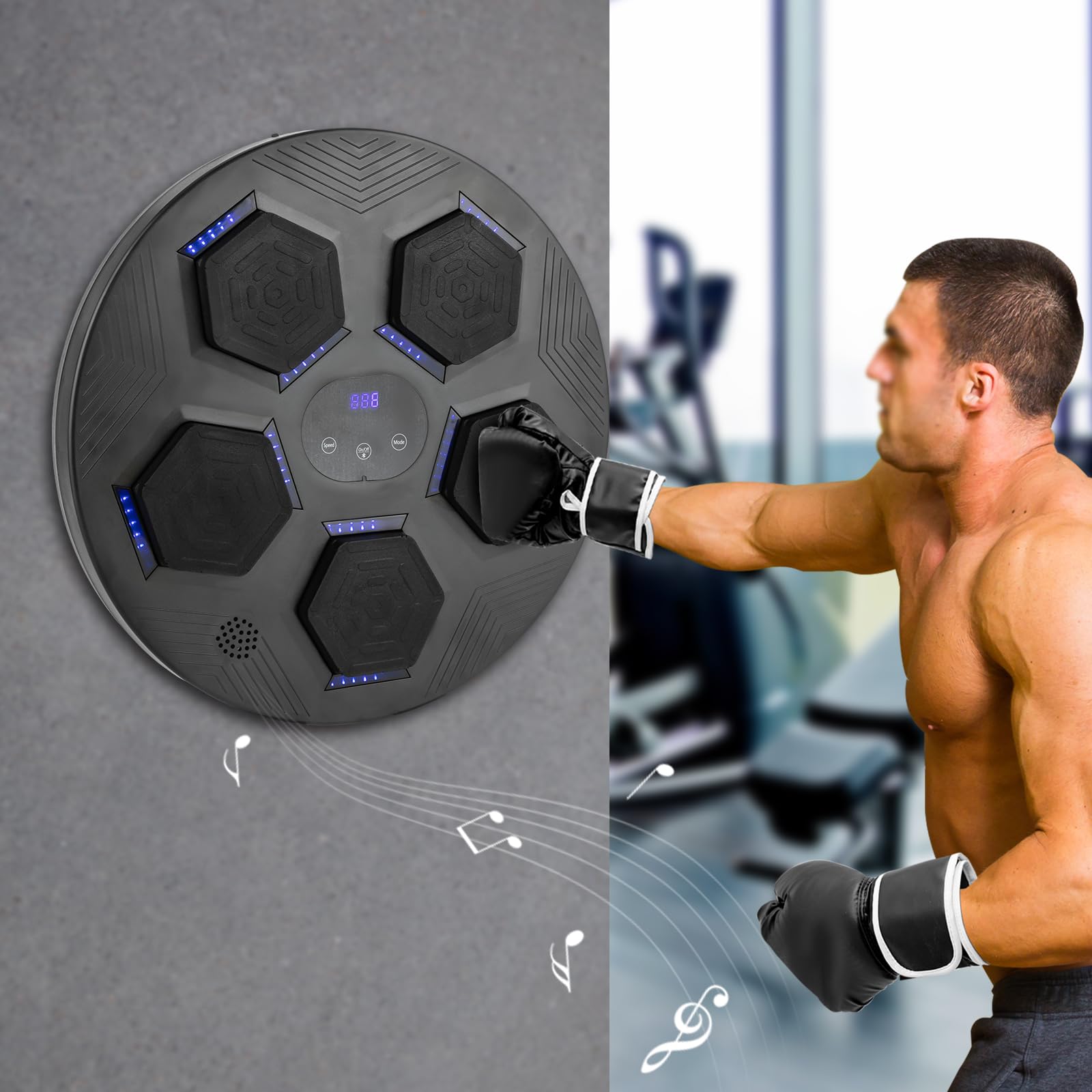 Treeisland Macchina da boxe con musica, Bluetooth Music Boxing, macchina elettronica per adulti e bambini