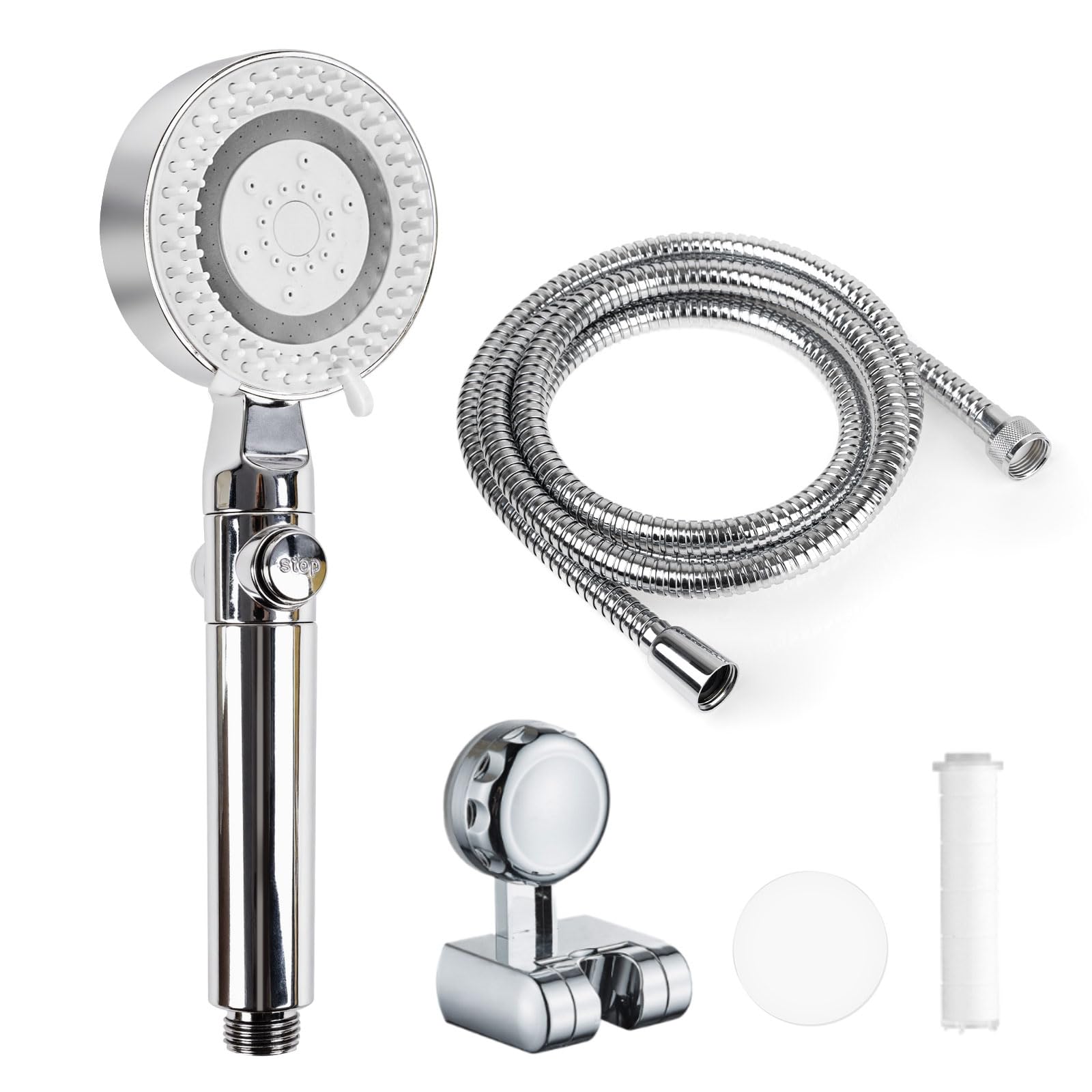 RV Shower Head with Hose, High Pressure 5 Mode Shower head Replacement, Shower Head for RV/Campers, Travel Trailer, Motorhome for Water Saving,Pause function Filter cotton LYHS-411