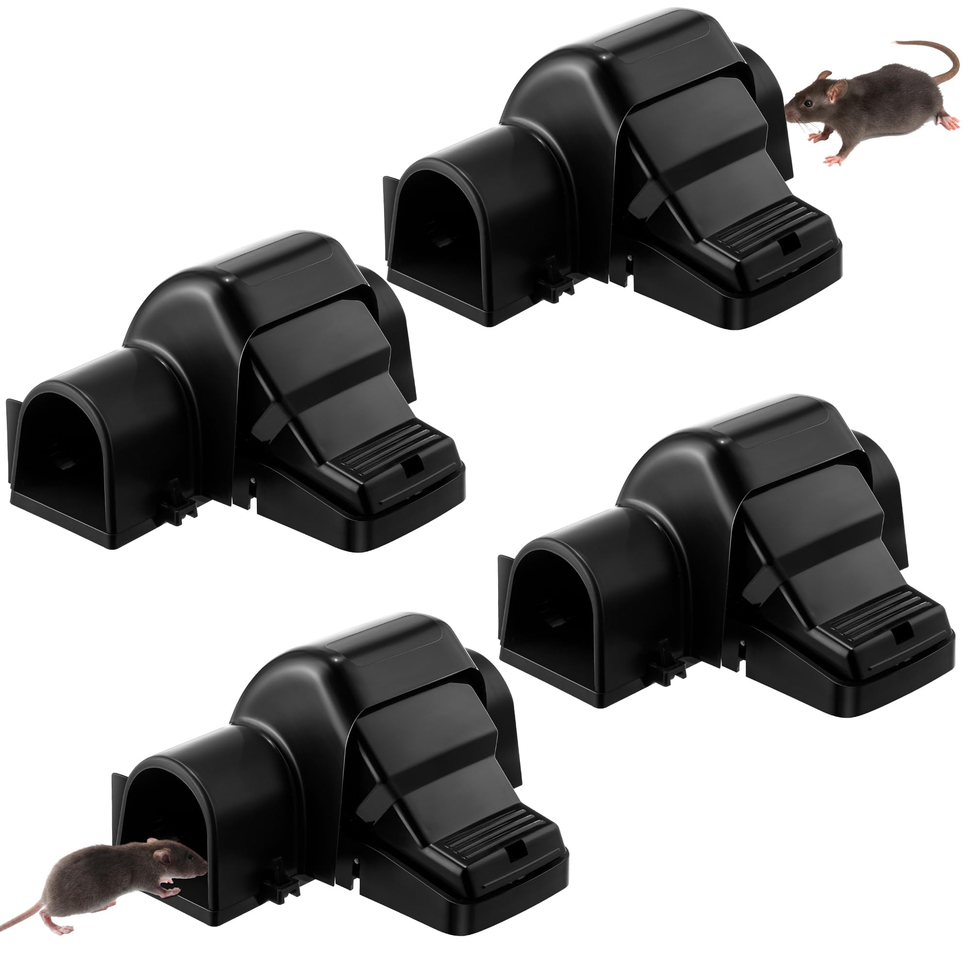 4 Pack Rat Traps That Kill Instantly, Friendly Pest Rats Killer for Large UK Rats, Value Mouse Traps for Outdoors Garden Garage or Indoors Home, Loft, Kitchen, Rat Deterrent