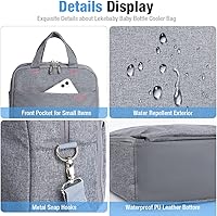Vista 7 de Lekebaby Bolsa enfriadora de leche materna con bolsa de hielo, se adapta a 4 biberones, perfecta para madres lactantes y guardería