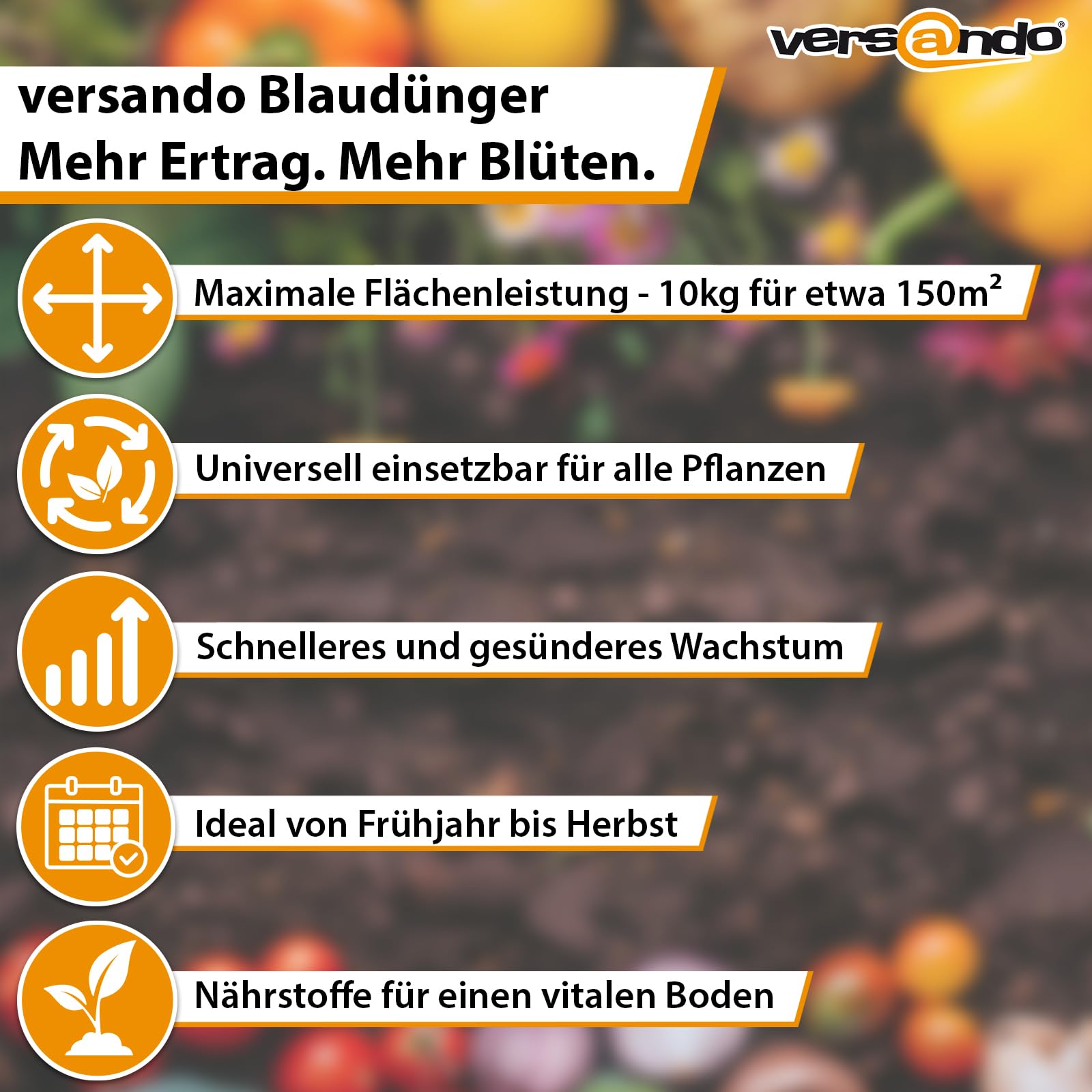 versando 10kg bis 150m² Blaudünger: NPK-Dünger für Obst Gemüse & kräftige Pflanzen mit Langzeitwirkung - Premium Qualität