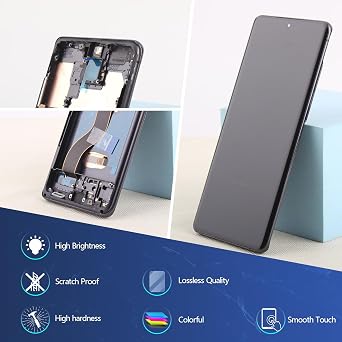 OLED Screen Replacement for Samsung Galaxy S20 Ultra 5G G988 G988U G988U1 G9880 LCD Display Touch Screen Digitizer Assembly with Tools Fingerprint Compatible, Black Frame