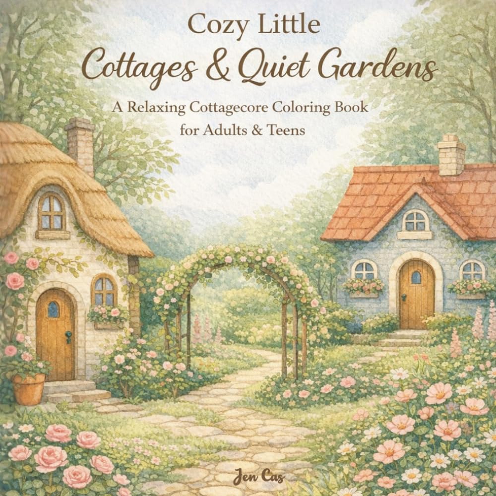Cozy Little Cottages & Quiet Gardens: A Relaxing Cottagecore Coloring Book for Adults & Teens (The Cozy Cottagecore Coloring Series)