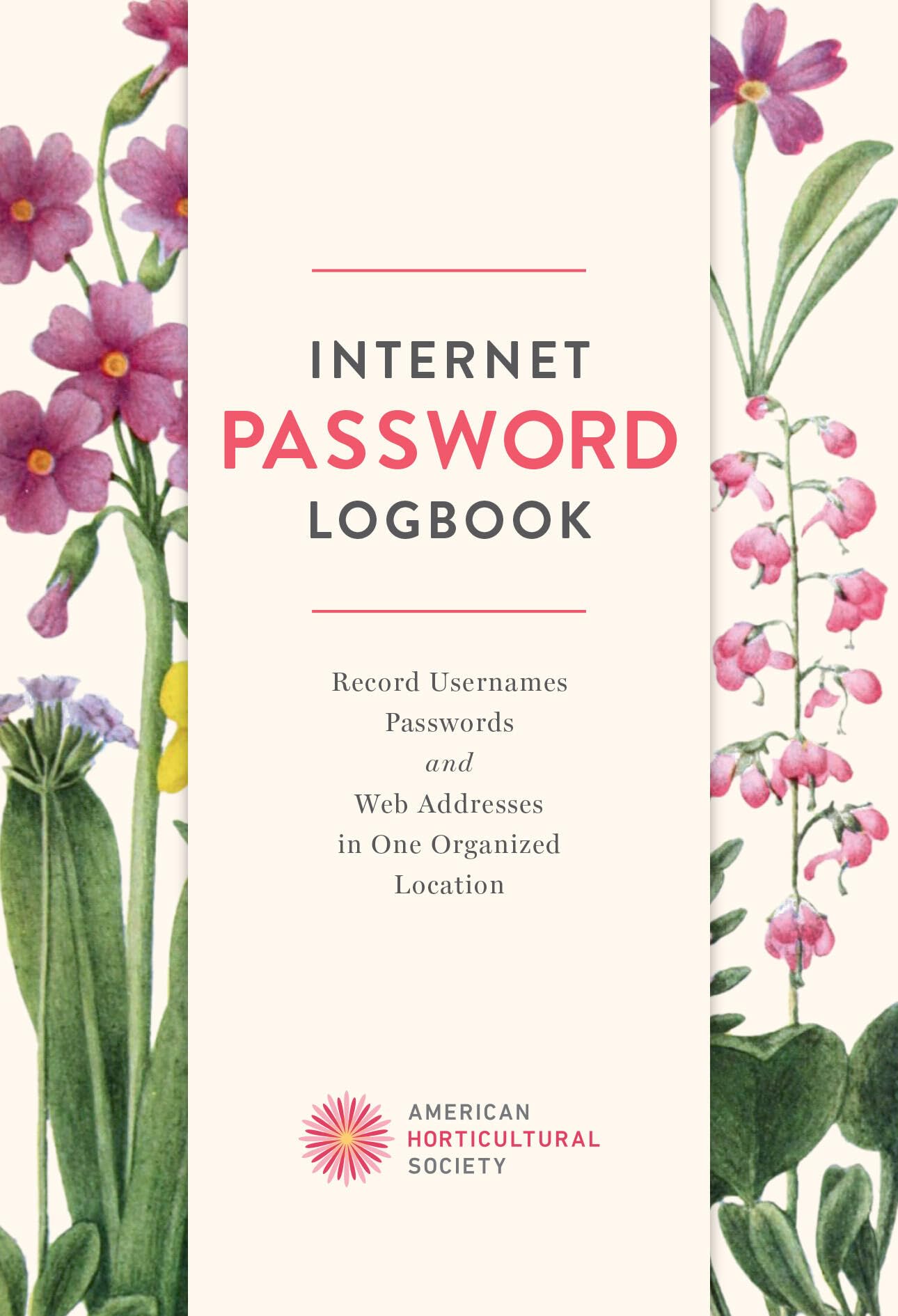 Internet Password Logbook by American Horticultural Society (Hardback Book)