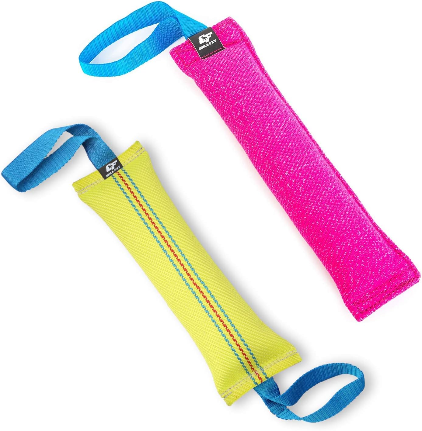 Bull Fit Fire Hose Dog Tug with 2 Strong Handles and French Linen K9 Dog Bite Tug Toy