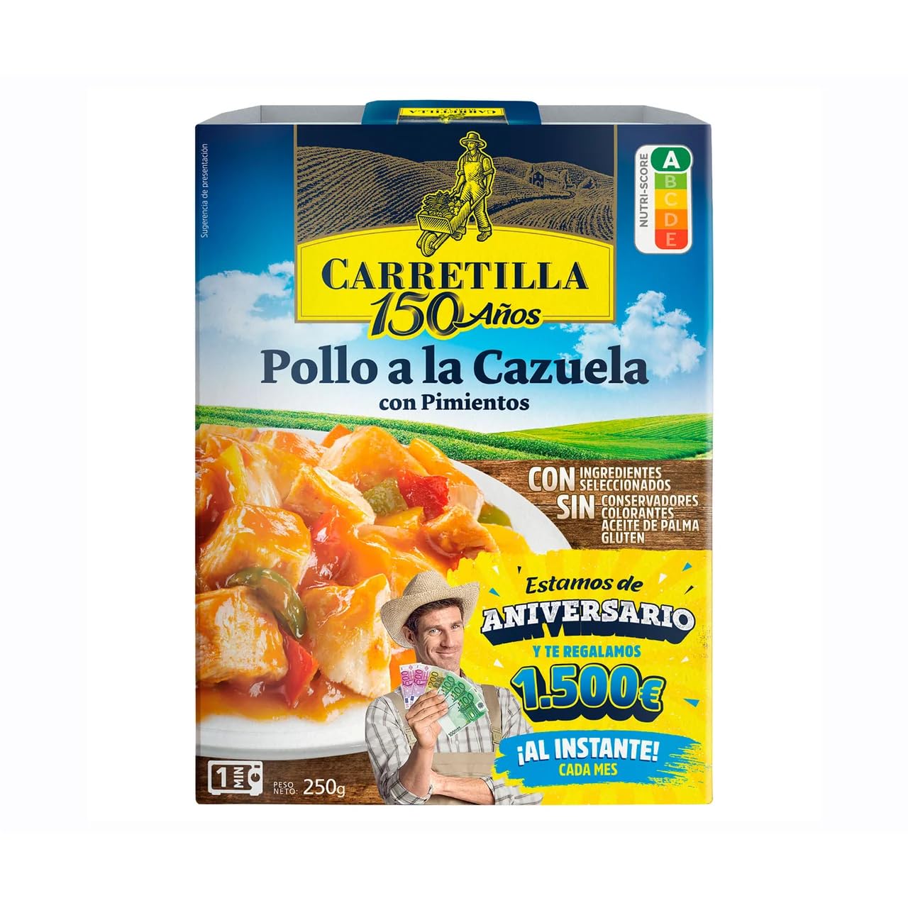 CARRETILLA Pollo estofado 250 g. Paquete de 4