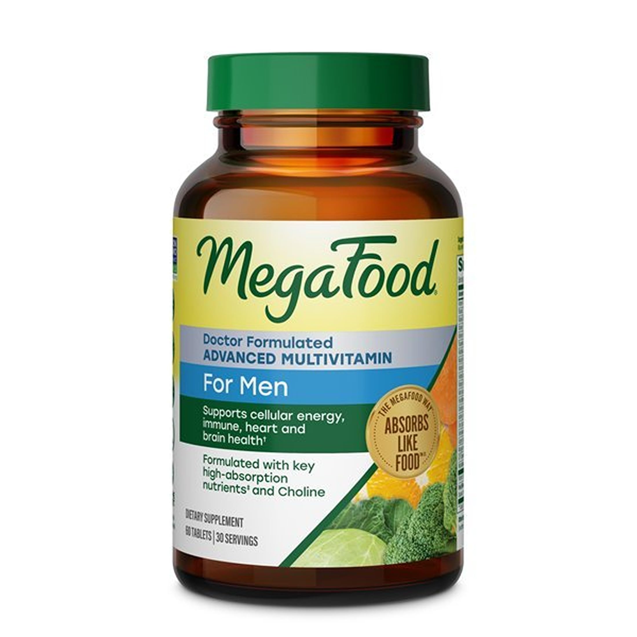 MegaFood Advanced Multivitamin for Men, Doctor Formulated, 60 Tablets 60 Count (Pack of 1)
