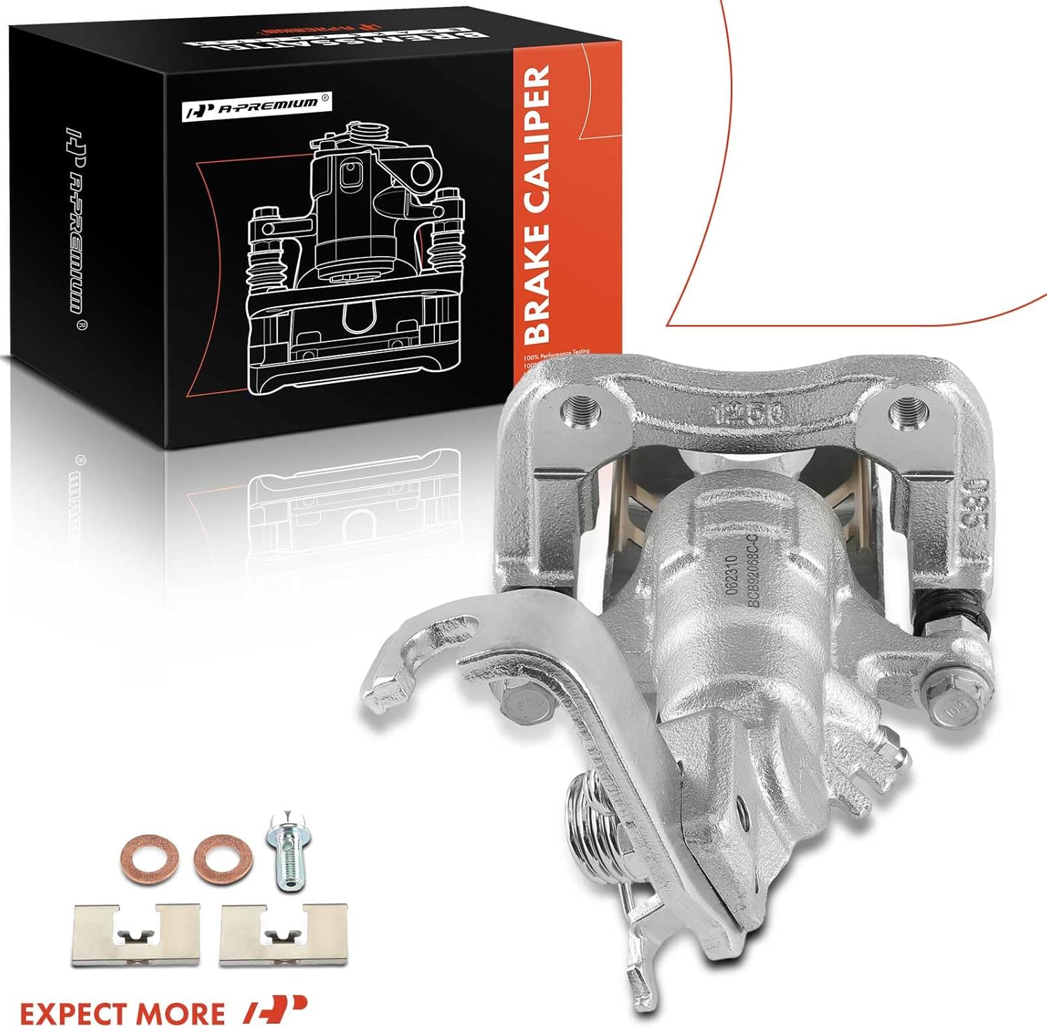 A-Premium Disc Brake Caliper Assembly with Bracket Compatible with Select Honda and Acura Models - Accord 1998-2007, TSX 2004-2008 - Rear Right Passenger Side