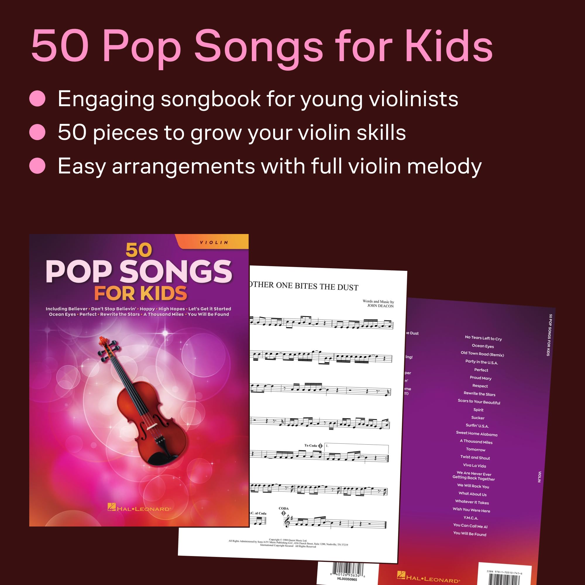 50 Pop Songs for Kids for Violin