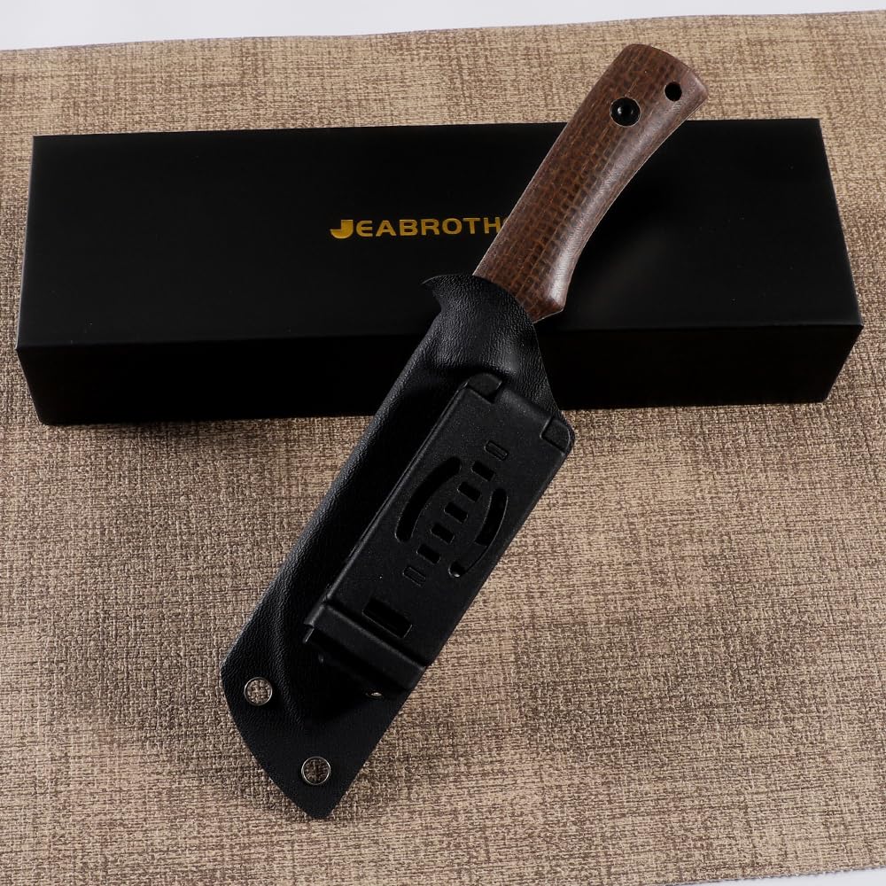 JEABROTHER Robustes Allzweckmesser aus DC53 Stahl mit Micarta Griff für Outdoor-Aktivitäten und Hausgebrauch