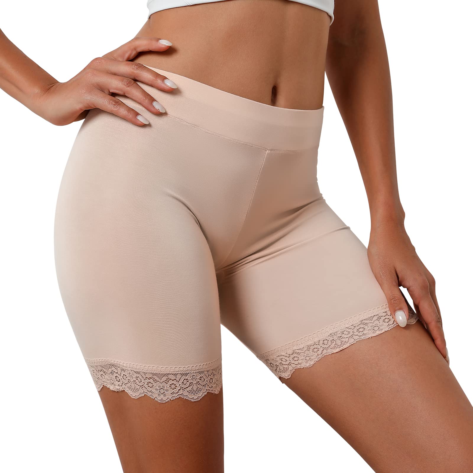 Voqeen Braguitas Mujer Básico Largos Pantalones Cortos de Algodón Antirozaduras Talle Alto Culotte Bragas de Pierna Larga Bóxer Suaves Calzoncillos de Yoga para Ciclismo