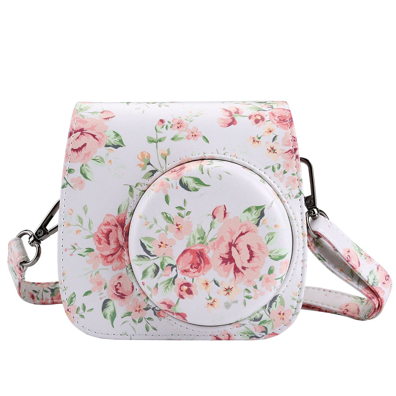 Camera Case Compatible Fujifilm Instax Mini 8 Mini 8+ Mini 9, Yoption Classic Vintage Floral Pu Leather Camera Case Bag with Strap Compatible Fujifilm Instax Mini 8+ Mini 9 Instant Film Camera