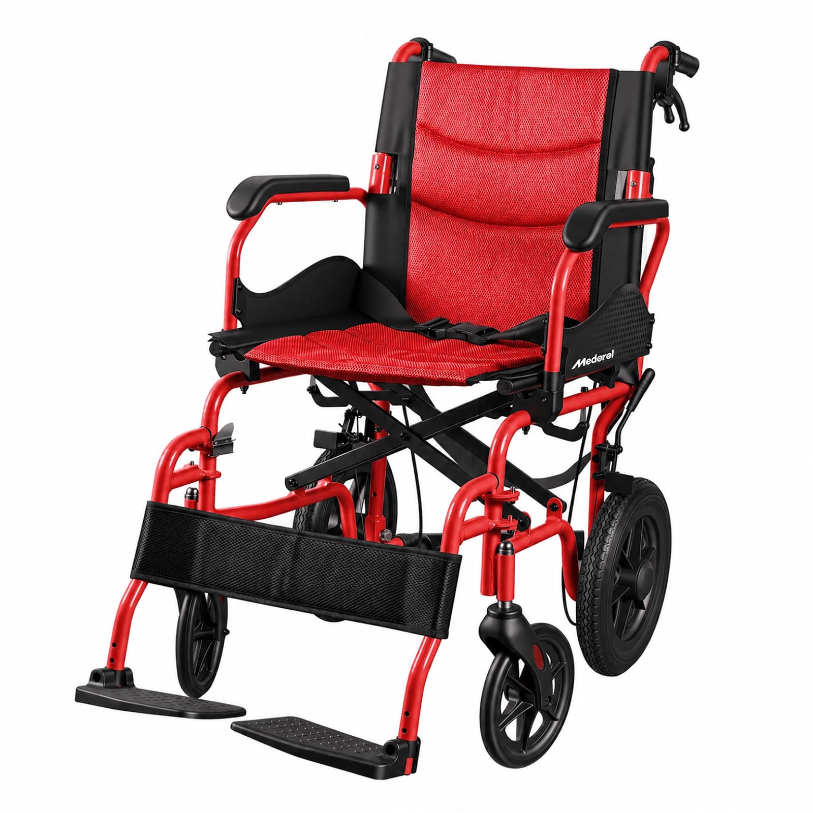 Transport Wheelchair for Adults (K02) (Red)