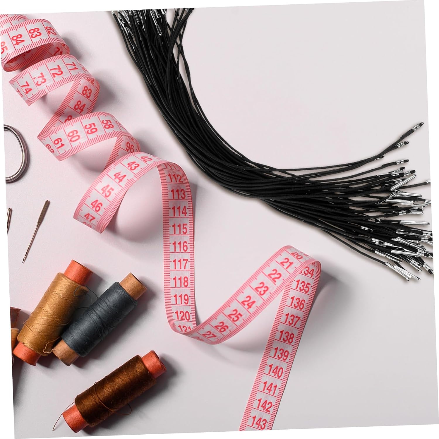 HOMSFOU 50pcs Elastic Barbed Stretch String with Durable Metal Buckles Versatile Fastener Cords for Book Binding Party Hats Menus and Craft Projects