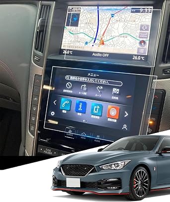Nissan Skyline Navigation Glass Film Anti-Scratch Low Reflective High Touch Sensitivity V37 8" + 7" 9H Self-Adhesive HydroAg+ Anti-Glare Nissan Skyline Accessories Car Supplies