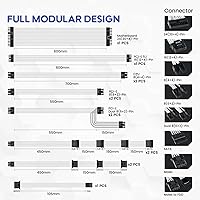 Vista 7 de Vetroo Fuente de alimentación blanca de 1000W ATX 3.1 Ready Dual PCIe 5.1, 80 Plus Gold totalmente modular, modo ecológico con ventilador FDB