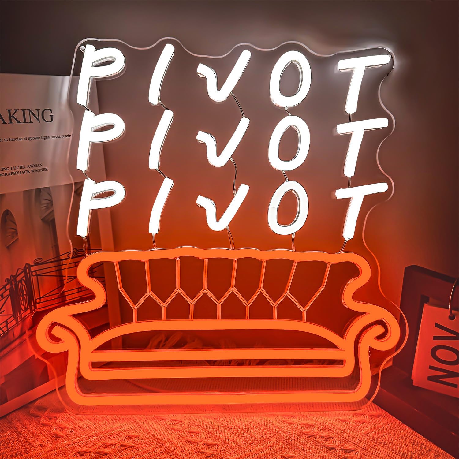 Friends TV Show Neon Signs Dimmable Pivot Neon Sign for Wall Decor, Sofa Neon Light Sign for Bedroom Living Room LED Friends Themed Party Decorations for Birthday Christmas Gifts - Image 3