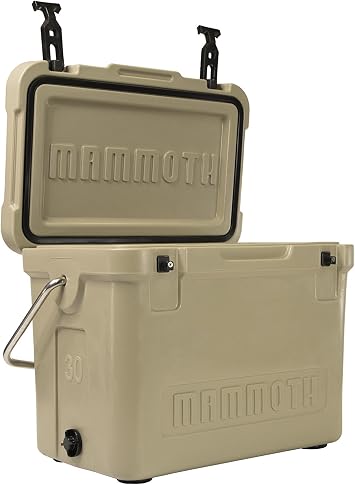 Mammoth Coolers Cruiser Series, Insulated Hard Ice Chest with Durable Double-Walled Rotomolded Construction, Great for On-The-Go Recreational Activities Cruiser 30, Tan
