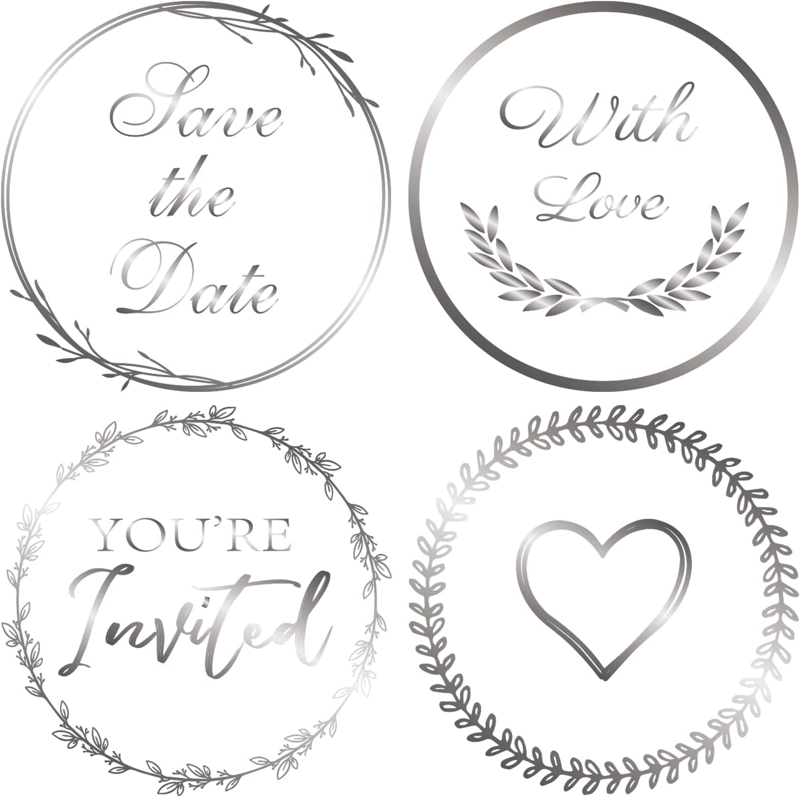 Amazon.com : 200 Pieces Envelope Embossed Sticker 're Invited Wedding ...