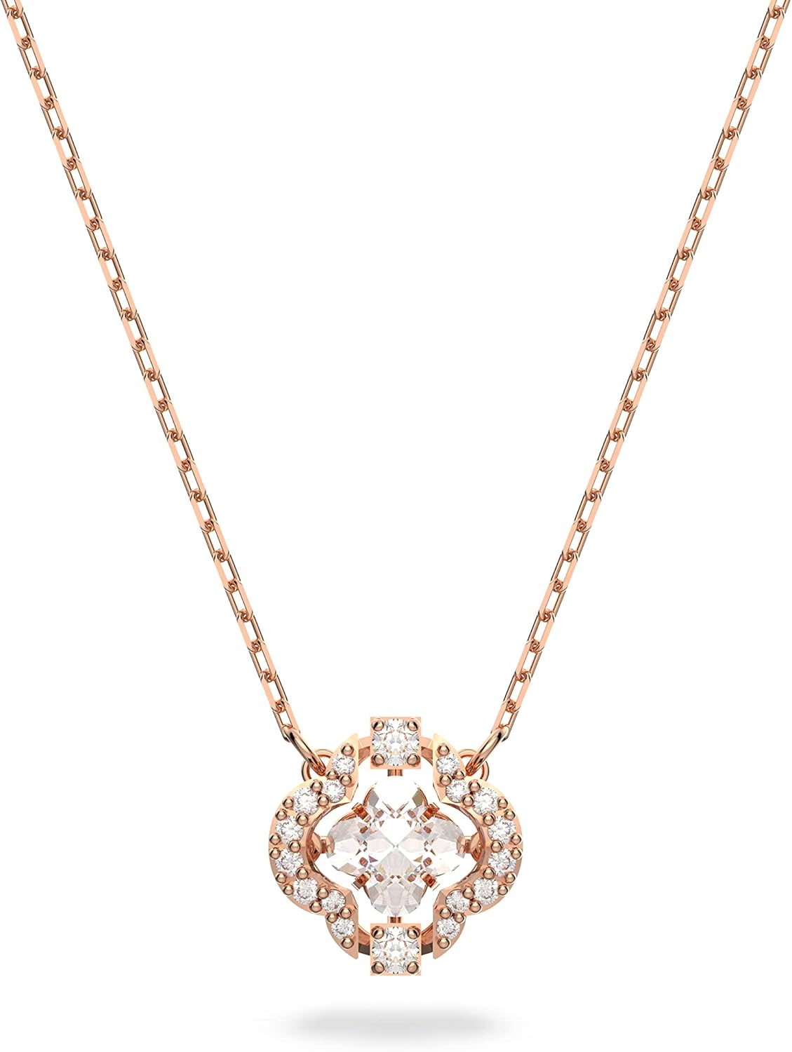 Swarovski White Sparkling Dance Necklace, Rose Gold Togo Ubuy