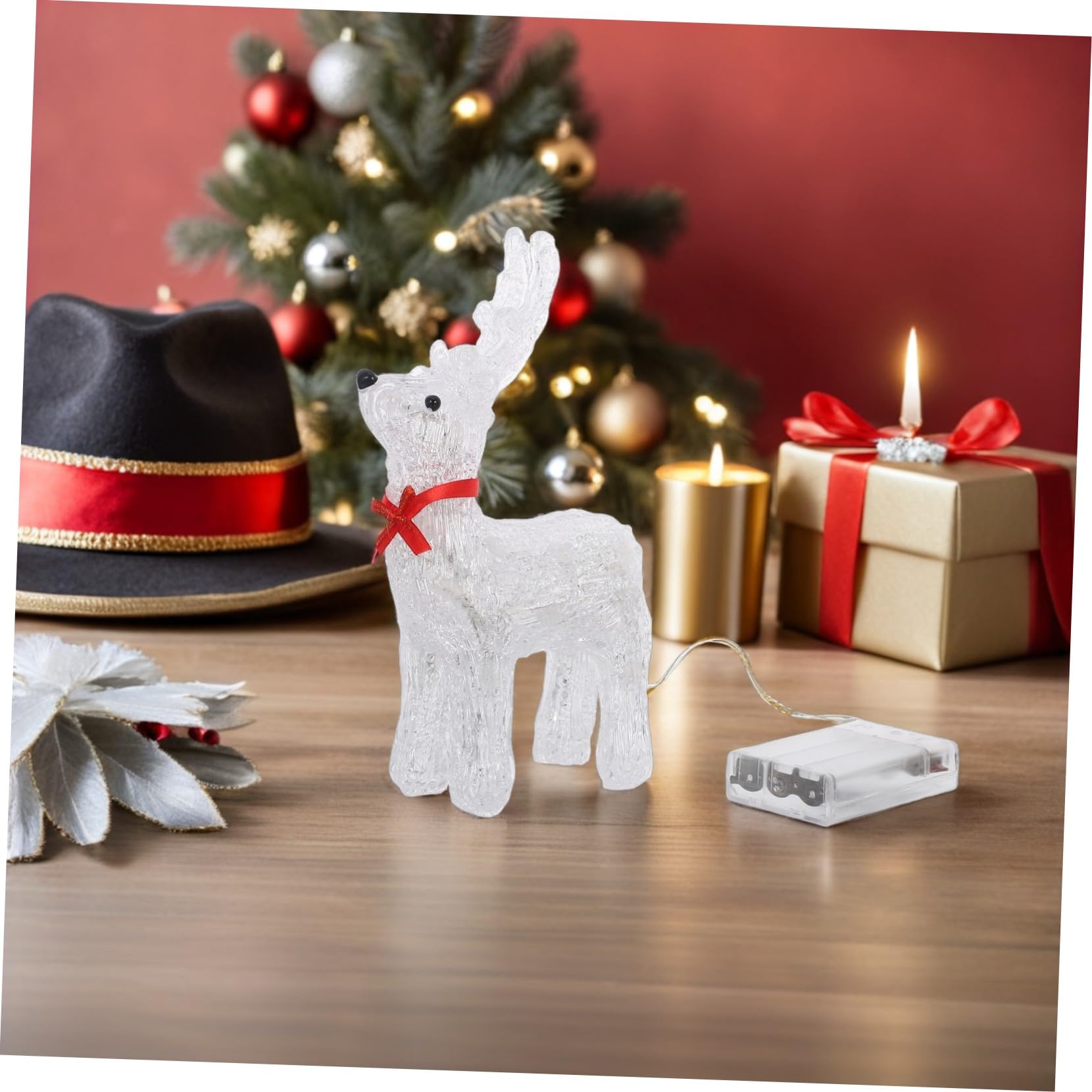 IMIKEYA Leuchtendes Rentier für Weihnachten Beleuchtete Rentierdeko für Zuhause Rentier-weihnachtsdekoration mit Led-licht Fensterdeko oder Tischornament