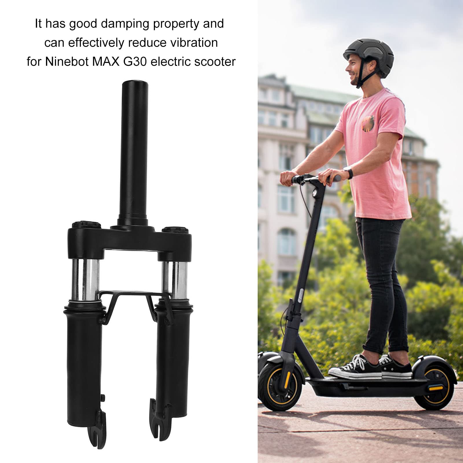 Electric Scooter Front Fork, Front Suspension Fork Shock Absorption Parts with Foot Stand for G30