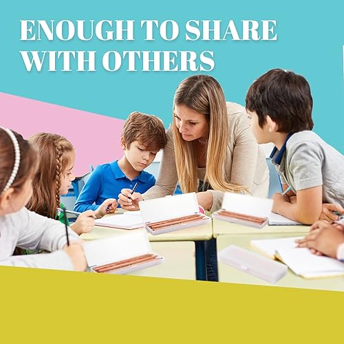 Miniatura 4 de Crtiin Paquete de 100 cajas de lápices de plástico transparente a granel, mini caja para lápices para almacenamiento escolar de plástico con tapa