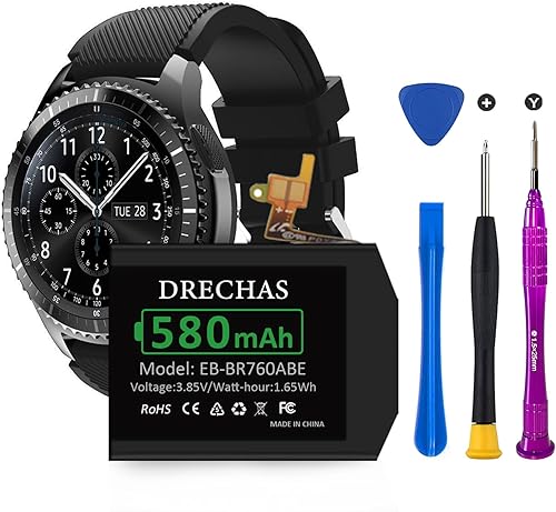 580mAh Batería para Samsung Gear S3 Frontier SM-R760, nueva batería de repuesto de alta capacidad mejorada 2024 para Gear S3 Classic SM-R770 R770
