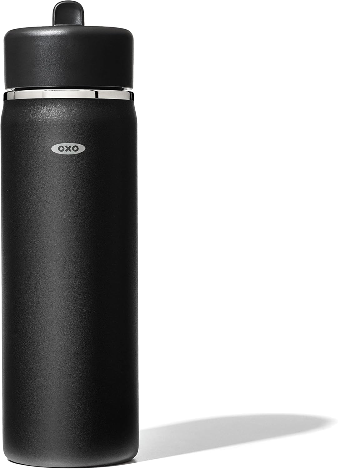 OXO Strive 20oz Wide Mouth Water Bottle with Straw Lid Onyx