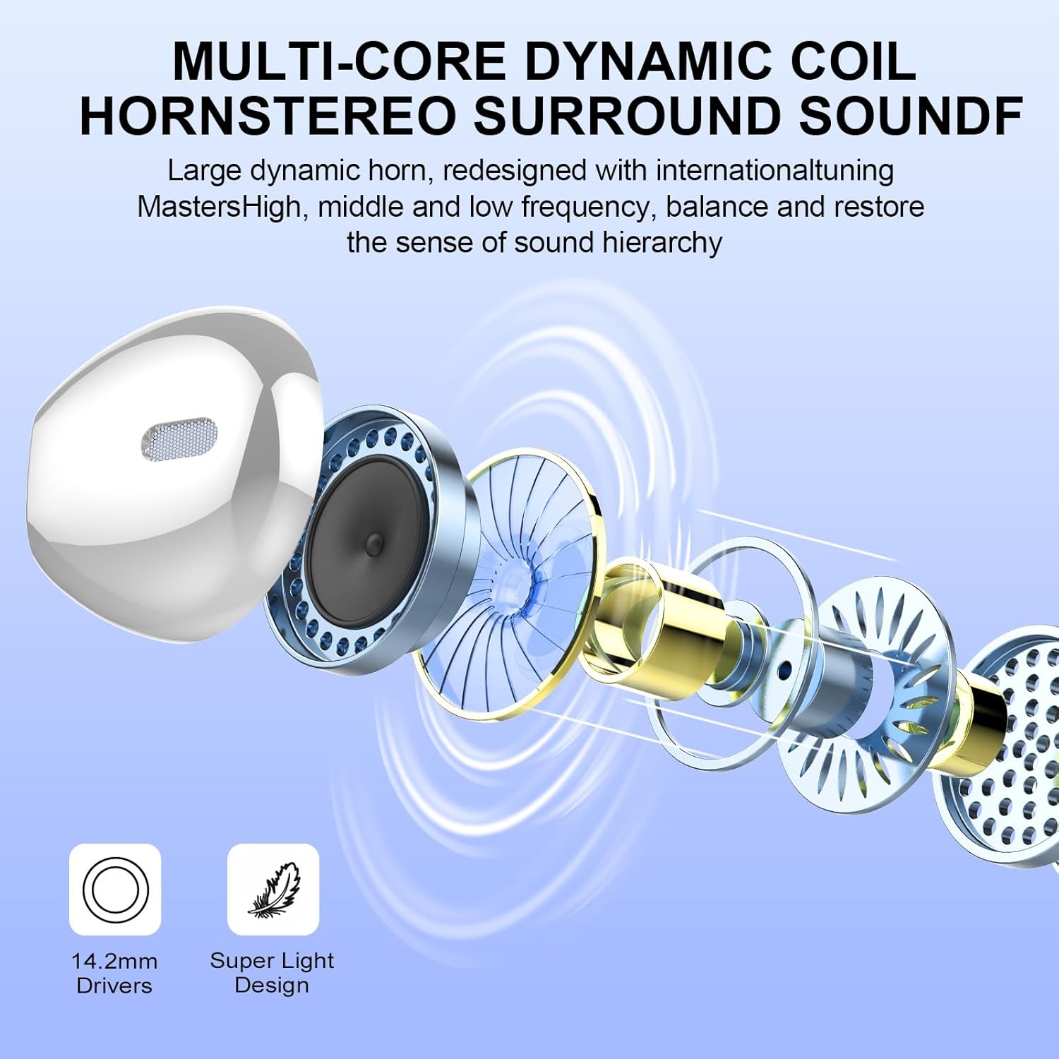 Wireless Earbuds, Bluetooth Headphones 48H Playtime Ear Buds with LED Power Display, IPX7 Waterproof Bluetooth 5.4 Earphones in-Ear Earbuds with 4 Mic for Android iOS Cell Phone Laptop, Silver - Image 2